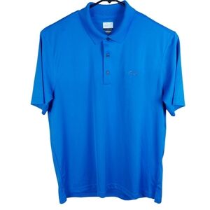 🍄3/50$🍄 GREG NORMAN Golf Polo Shirt  PlayDry Blue Short Sleeves Size L
